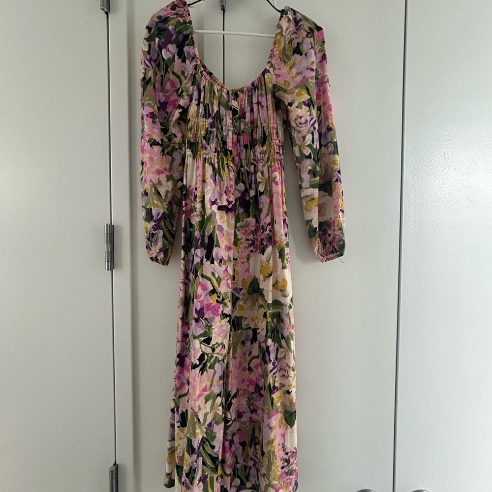H&M Multicolor Floral Long Sleeve Dress